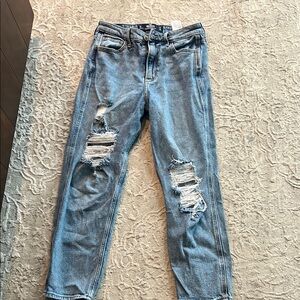 Distressed Blue Jeans